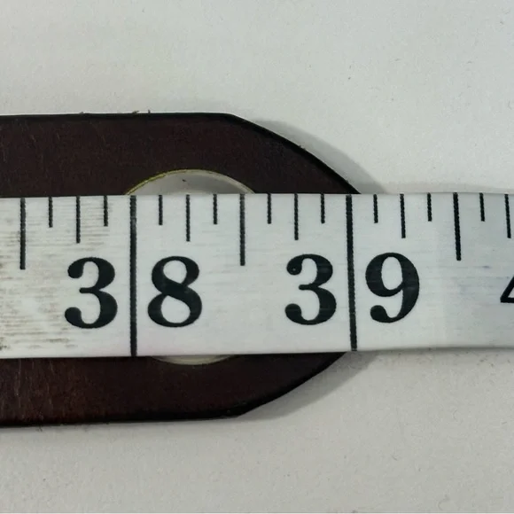 Brown Belt Genuine Leather Women’s silver Buckle Size Large Rivets - Picture 7 of 8